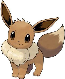 🙂 Eevee Pokemon Eevee, Pokemon, binatang, imut, cokelat, monster whatsapp sticker
