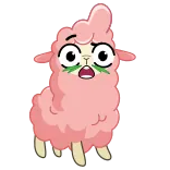 😳 Schaf, Cartoon, Rosa, Tier, Niedlich, Lamm telegram sticker