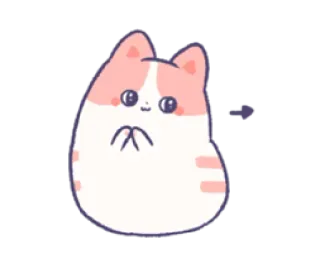 😋 猫, 小猫, 可爱, 迷人, 动物, 粉色, 白色 whatsapp sticker