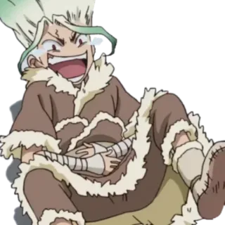 😂 Senku Ishigami Dr. Stone อนิเมะ, Dr. Stone, เซ็นคู อิชิกามิ, ตัวละคร, การ์ตูน, มังงะ telegram sticker