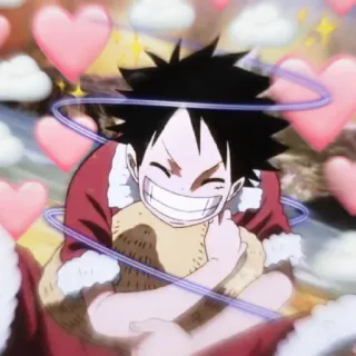 💖 Luffy One Piece Anime, One Piece, Luffy, Hati, Natal telegram sticker