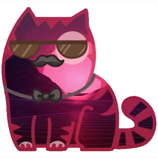 🥸 gatto, occhiali da sole, baffi, papillon, sfumatura, figo telegram sticker
