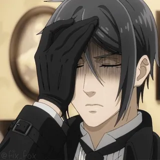 ๐คฆ Sebastian Michaelis Black Butler anime, sebastian michaelis, black butler, facepalm, tired, frustrated, manga telegram sticker