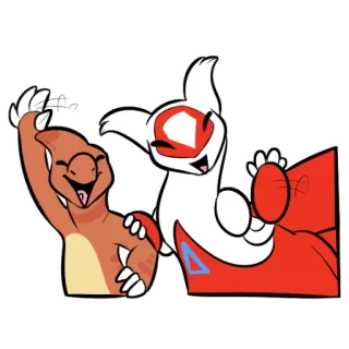 👋 cartoon, happy, characters, friendly, playful whatsapp sticker
