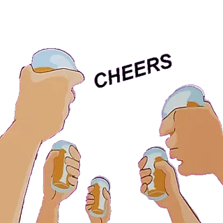 🍻 CHEERS ไชโย, แอลกอฮอล์, ชนแก้ว, งานฉลอง, ปาร์ตี้, เครื่องดื่ม telegram sticker