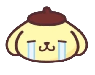 🍮 PomPomPurin cartoon, dog, crying, sad, kawaii, sanrio telegram sticker