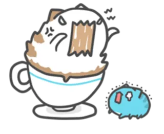😡 고양이, 커피, 귀여운, 만화, 스티커, 웃긴 telegram sticker