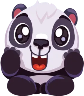 😱 Panda, Fofo, Animal, Desenho animado, Kawaii, Adesivo telegram sticker