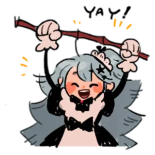 😄 yay celebrazione, gioia, allegria, anime, carino telegram sticker