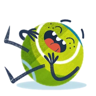 😅 Pelota de tenis, Dibujos animados, Feliz, Ilustración, Deporte, Divertido telegram sticker