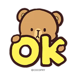 👍 ok ours, ok, mignon, positif, affirmatif whatsapp sticker