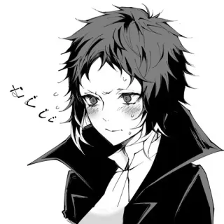 🐈‍⬛️ むでむで 动漫, 脸红, 漫画, 角色, 肖像, 插画 telegram sticker