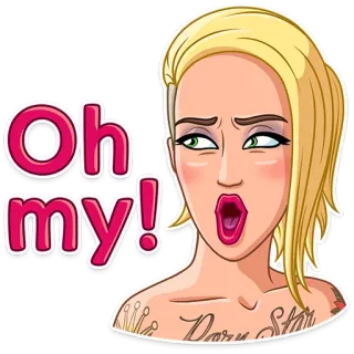 😮 Oh my! sorpresa, donna, cartone animato, mamma mia telegram sticker