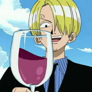 🎷 Sanji One Piece Anime, Koch, Wein, Manga, Getränk whatsapp sticker