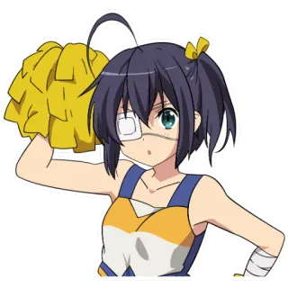 ㊙ Rikka Takanashi Chuunibyou Demo Koi ga Shitai! Аниме, Девушка, Чирлидер, Рикка Таканаши, Chuunibyou, Милая whatsapp sticker