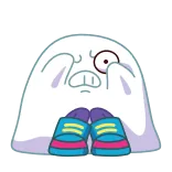 🙈 fantôme, dessin animé, chaussons, blanc, triste, effrayé telegram sticker