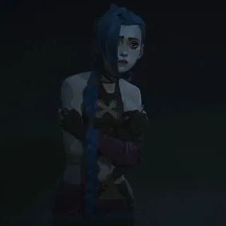 ❄️ Jinx Arcane 애니메이션, 만화, 캐릭터, 징크스, 파란 머리 telegram sticker