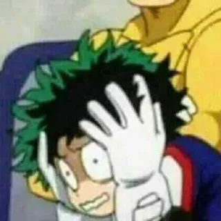 😰 Izuku Midoriya My Hero Academia Anime, My Hero Academia, Izuku Midoriya, Deku, Personnage, Choqué telegram sticker
