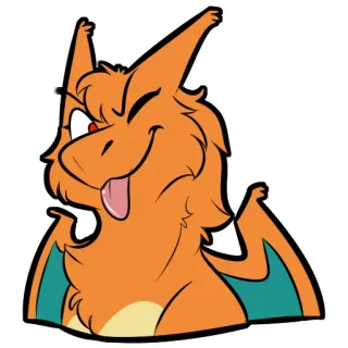 😉 Charizard Pokemon pokemon, charizard, cartoon, sticker, orange, dragon whatsapp sticker