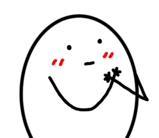 🥚 Desenho animado, Fofo, Simples, Desenho, Rubor, Personagem telegram sticker