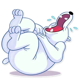 😆 Dessin animé, Ours polaire, Pleurs, Émotionnel, Contrarié, Autocollant telegram sticker