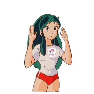 🙌 FM GROUP anime, girl, green hair, sportswear, cartoon telegram sticker