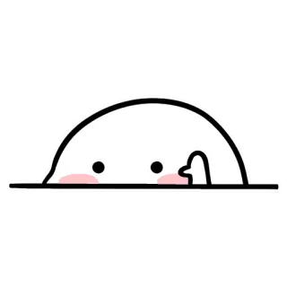 ✋ peek, white, character, cute, simple telegram sticker