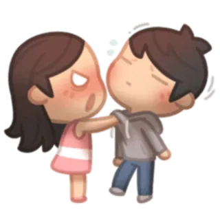 😠 Cartoon, Stel, Liefde, Relatie, Boos, Schattig telegram sticker