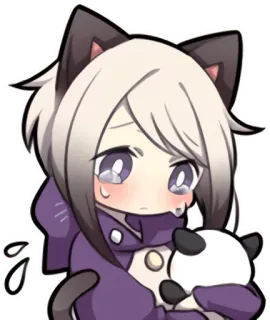 😭 chat, animal, triste, kawaii, mignon, chaton, larme whatsapp sticker