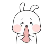 😬 coelho, fofo, triste, chorando, coelhinho whatsapp sticker