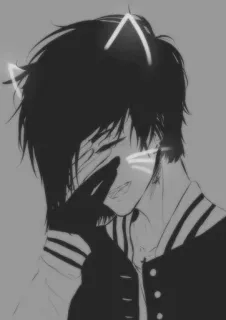 😂 アニメ, 猫耳, マンガ, 漫画, デジタルアート, ティーン, 少年, エモい telegram sticker
