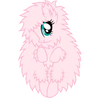 😌 pony, fluffy, pink, cute, cartoon, animal telegram sticker