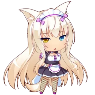 🤨 Anime, Catgirl, Neko, Maid, Chibi telegram sticker