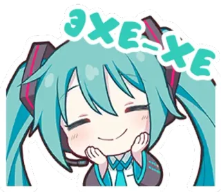 😊 Hatsune Miku ЭХЕ-ХЕ Anime, Lindo, Vocaloid, Manga, Pegatina telegram sticker