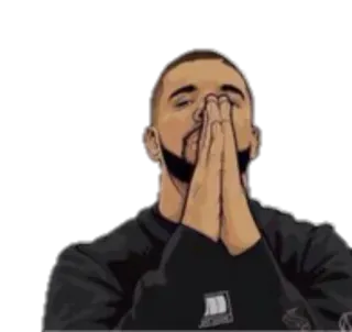 ☠ Drake Drake, Muzyk, Gwiazda, Raper, Modlitwa, Dłonie telegram sticker