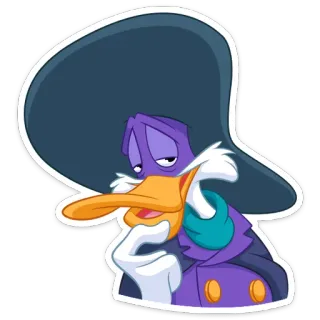 🤔 Darkwing Duck duck, cartoon, disney, character, Darkwing Duck telegram sticker