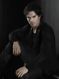 😊 Ian Somerhalder mężczyzna, aktor, portret, celebryta, czarne włosy, ciemny telegram sticker