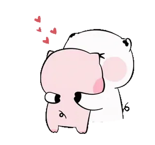 🥰 bear, pig, hug, love, cartoon, cute telegram sticker