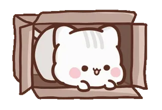 📦 gatto, scatola, animale, carino, cartone animato telegram sticker