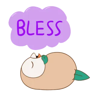 💫 BLESS bénédiction, mignon, hibou, dormir, dessin animé telegram sticker
