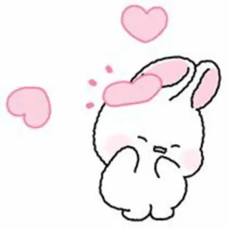 🐇 mignon, kawaii, lapin, lapin, coeur, amour, autocollant, dessin animé telegram sticker