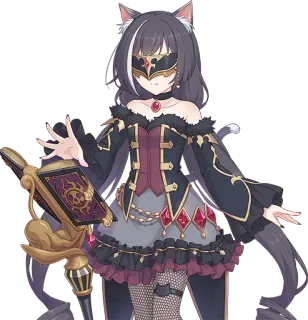 🖐 anime, catgirl, mask, fantasy, magic, book telegram sticker