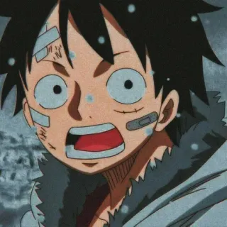 😦 Monkey D. Luffy One Piece Anime, One Piece, Monkey D. Luffy, Kreskówka, Postać, Manga telegram sticker