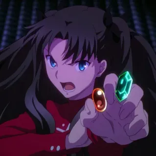 🤬 Rin Tohsaka Fate/stay night Anime, Magia, Fantasy, Personaggio, Rin Tohsaka, Fate/stay night telegram sticker