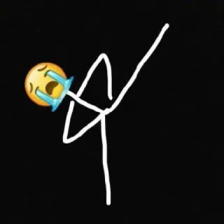😭 Emoji, Piangere, Triste, Omino stilizzato, Emozionale, Disegno telegram sticker