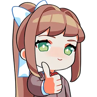 👍 Monika Doki Doki Literature Club! 애니메이션, 소녀, 귀여운, Doki Doki Literature Club!, 모니카, 좋아요 telegram sticker