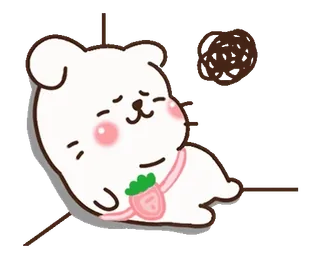 😔 oso, mono, fresa, dibujos animados, kawaii, animal whatsapp sticker