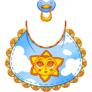 👶 baby, Lätzchen, Schnuller, Sonne, Cartoon, süß whatsapp sticker