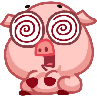 😳 Babi, Kartun, Pusing, Spiral, Lucu telegram sticker
