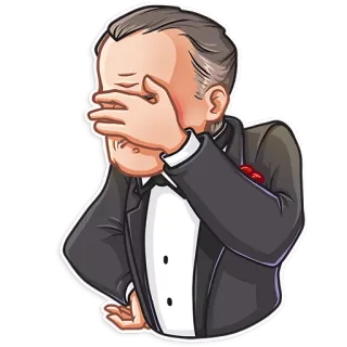 😐 facepalm, disappointment, embarrassment, cartoon whatsapp sticker